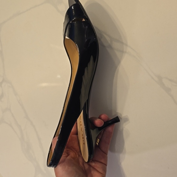 Prada Black Patent Leather Slingback Heels EUC Size 39.5 (US Size 9) (0718) - Picture 7 of 10